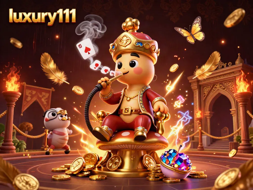Experience the thrill of luxury111 with colorful characters, vibrant casino elements, and rich details.